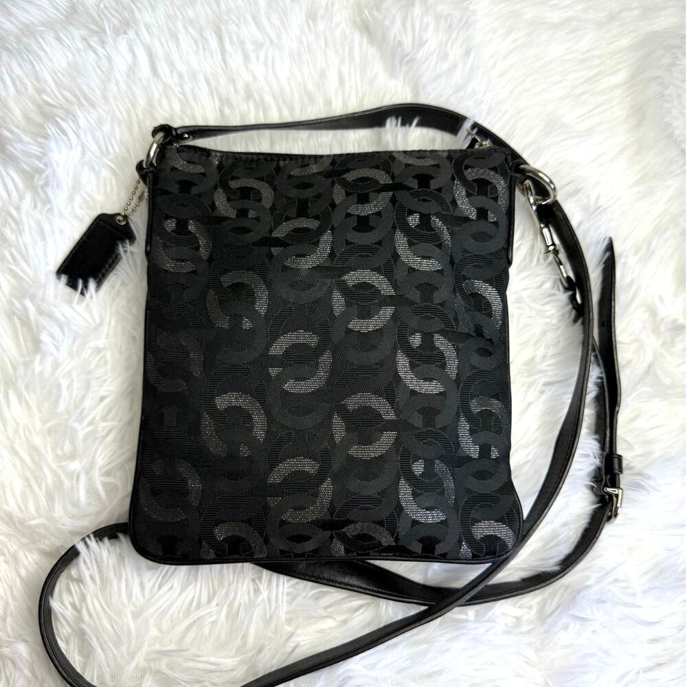 COACH Kristin Silver Black Crossbody - Picture 2 of 12